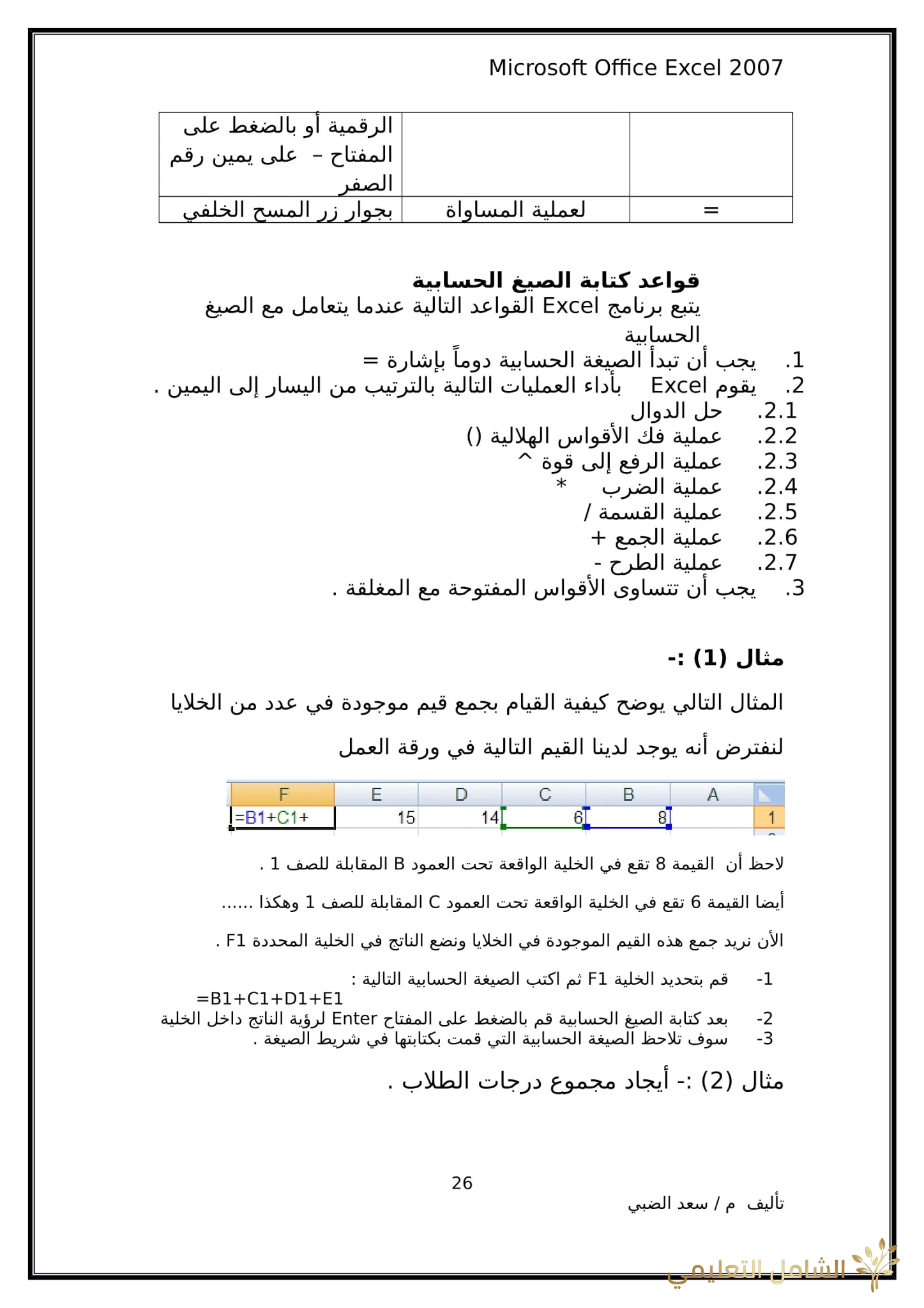 أساسيات برنامج اكسل Excel elebda3.net-5858-26. أساسيات برنامج اكسل Excel elebda3.net-5858-26.