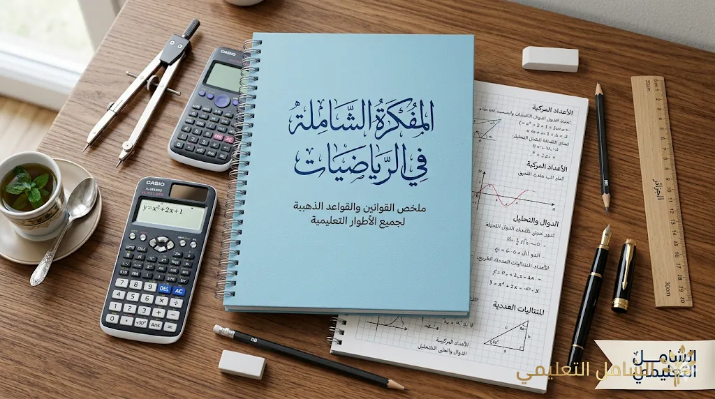 تحميل المفكرة الشاملة في الرياضيات: ملخص ذهبي لجميع قواعد وقوانين الثانوي والتحضيري