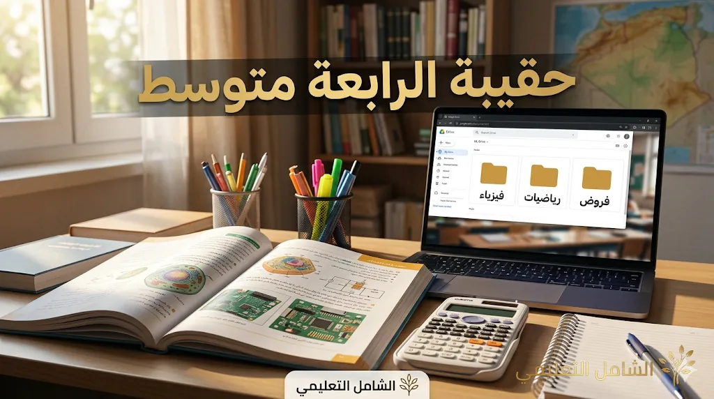 الحقيبة الشاملة للسنة الرابعة متوسط: كتب، ملخصات، وفروض وحلول نموذجية 2026